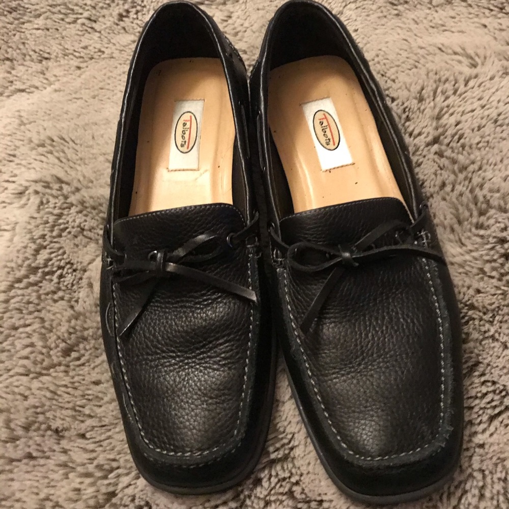 Vintage Talbots Slip-On Black Leather Loafers